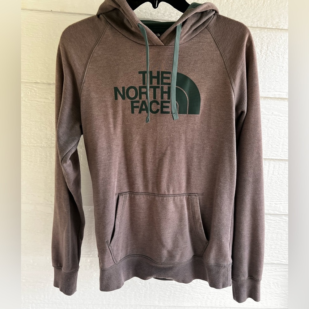 The North Face Hoodie - Light Grey & Olive Style